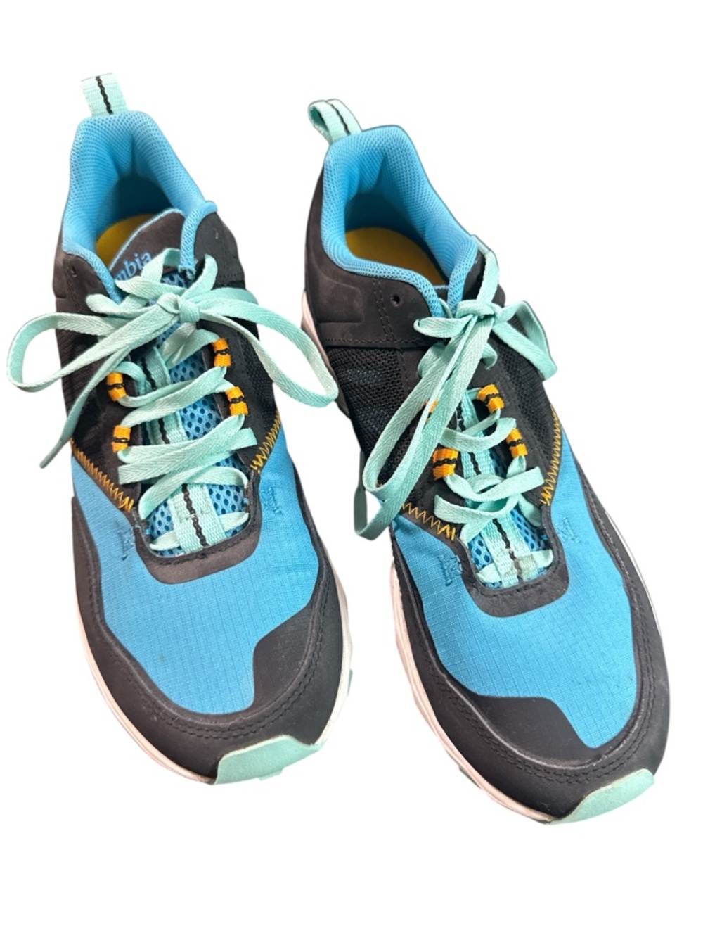 Columbia Trail Running Shoes Teal Aqua Black Lace Up Sneakers Women’s 8.5